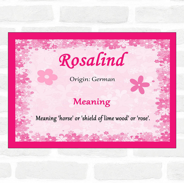 Rosalind Name Meaning Pink Certificate