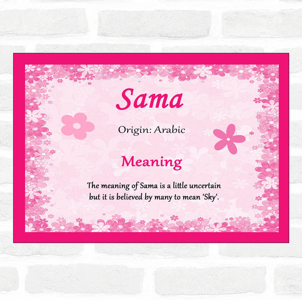Sama Name Meaning Pink Certificate