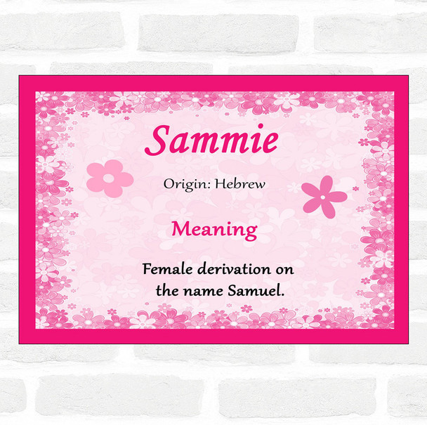Sammie Name Meaning Pink Certificate