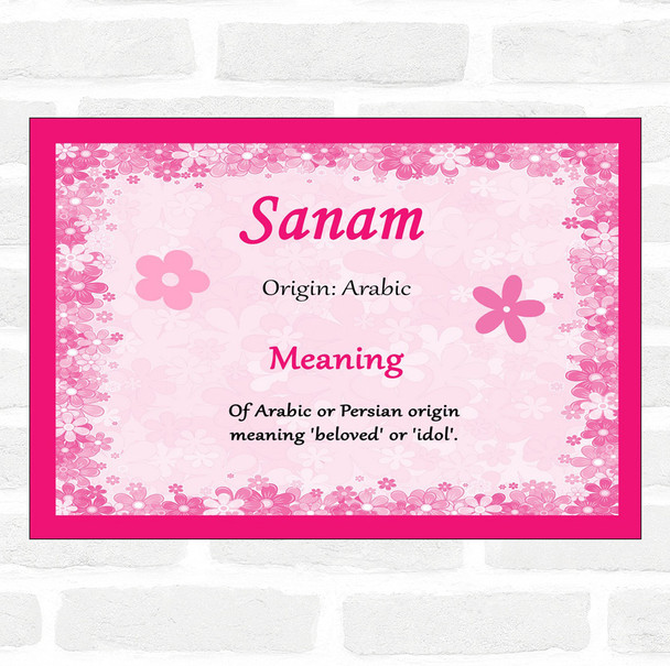 Sanam Name Meaning Pink Certificate