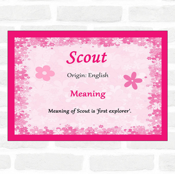 Scout Name Meaning Pink Certificate