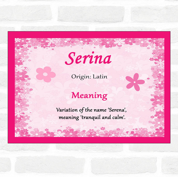 Serina Name Meaning Pink Certificate
