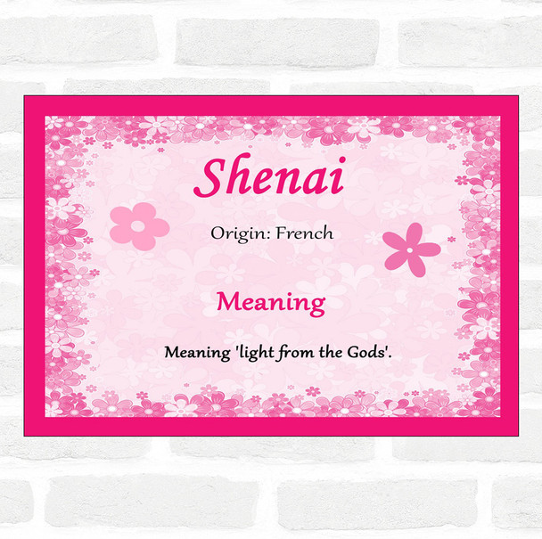 Shenai Name Meaning Pink Certificate