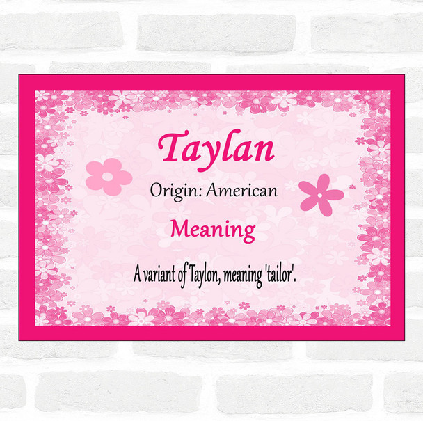 Taylan Name Meaning Pink Certificate