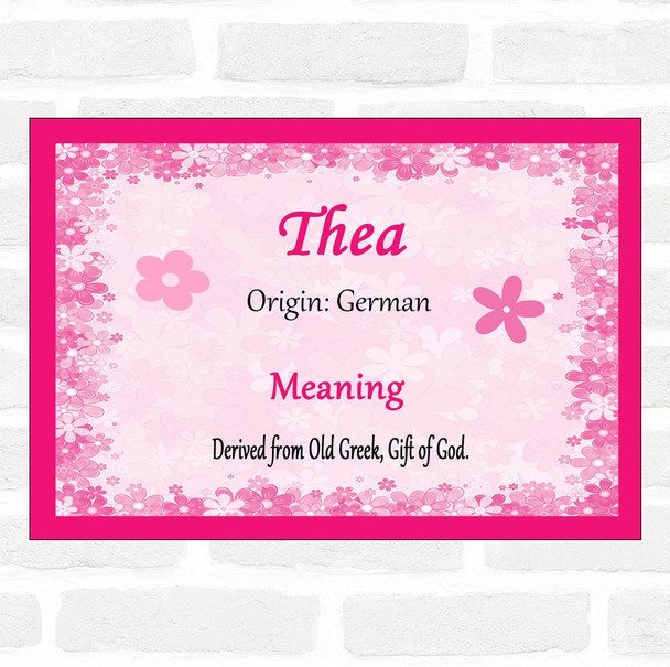 Thea Name Meaning Pink Certificate