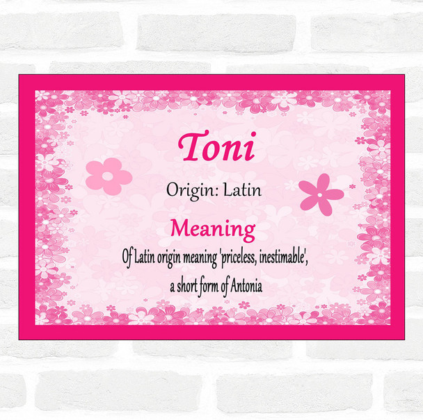 Toni Name Meaning Pink Certificate