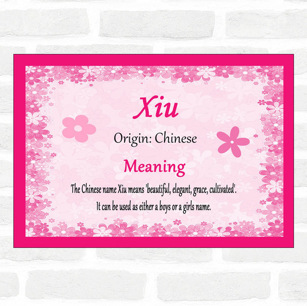 Xiu Name Meaning Pink Certificate