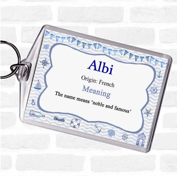 Albi Name Meaning Bag Tag Keychain Keyring  Nautical