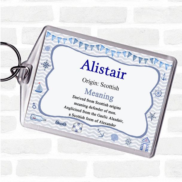 Alistair Name Meaning Bag Tag Keychain Keyring  Nautical