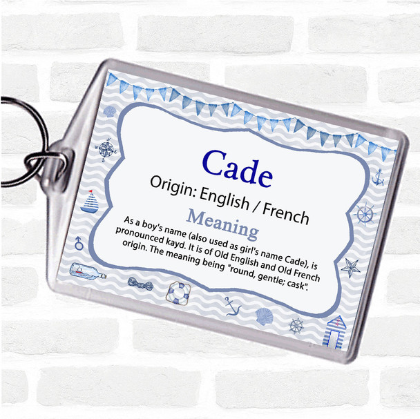 Cade Name Meaning Bag Tag Keychain Keyring  Nautical