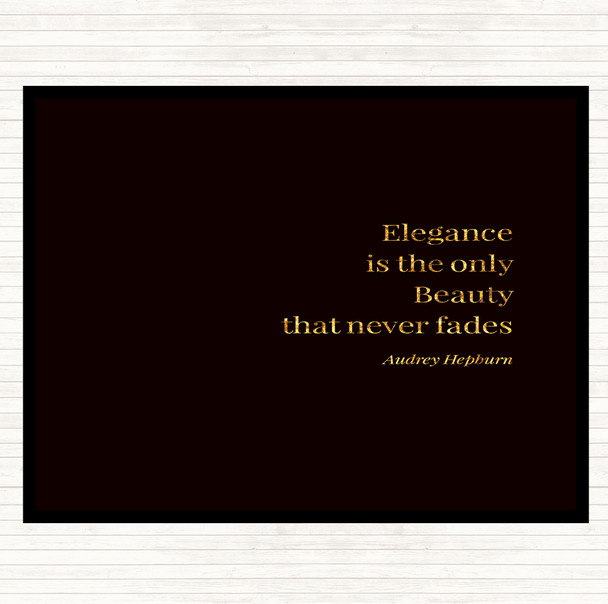 Black Gold Audrey Hepburn Elegance Quote Mouse Mat Pad