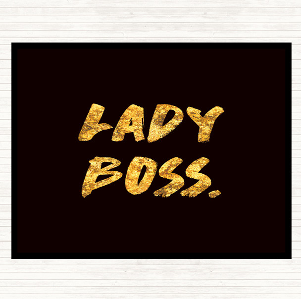 Black Gold Lady Boss Quote Mouse Mat Pad