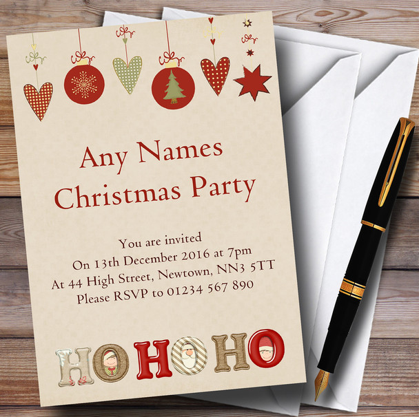 Ho Ho Ho Personalised Christmas Party Invitations