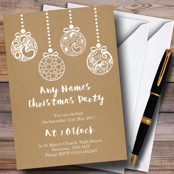 Crafty Baubles Personalised Christmas Party Invitations