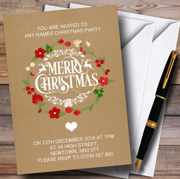 Crafty Merry Xmas Personalised Christmas Party Invitations