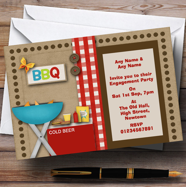 BBQ Theme Engagement Party Personalised Invitations