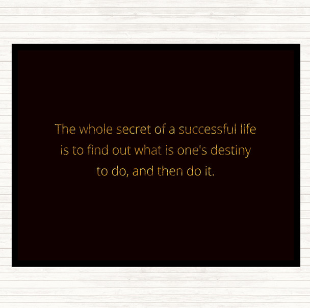 Black Gold Secret Of Successful Life Quote Dinner Table Placemat