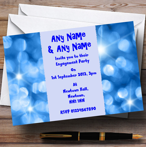 Blue Lights Engagement Party Personalised Invitations