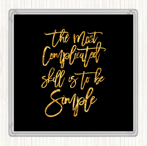 Black Gold Simple Quote Drinks Mat Coaster