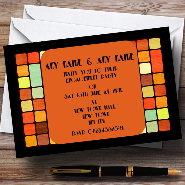 Retro Funky Engagement Party Personalised Invitations