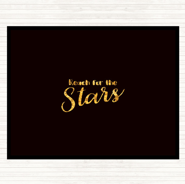 Black Gold Stars Quote Dinner Table Placemat