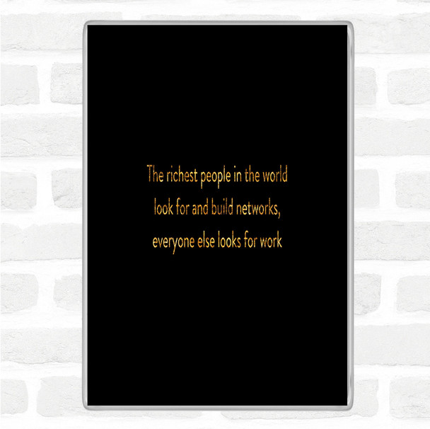 Black Gold Successful Build Networks Quote Jumbo Fridge Magnet