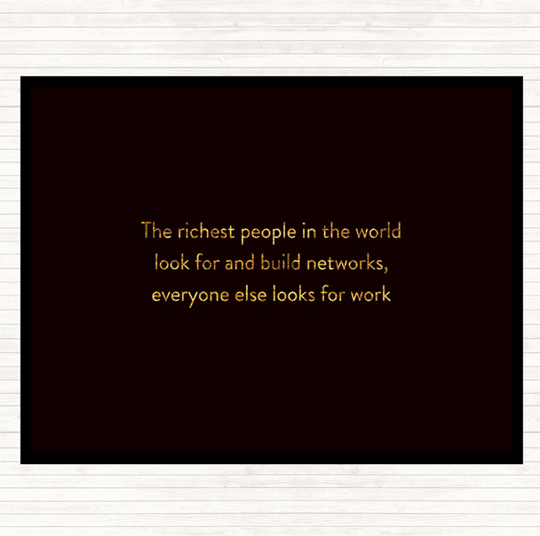 Black Gold Successful Build Networks Quote Mouse Mat Pad