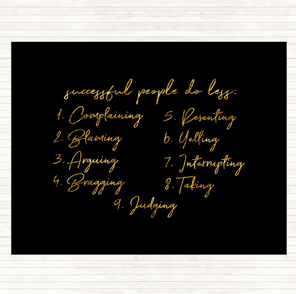 Black Gold Successful People Quote Mouse Mat Pad