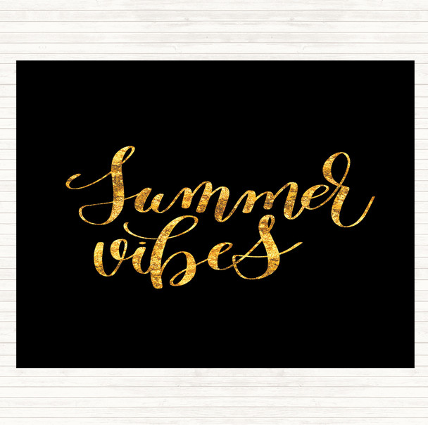 Black Gold Summer Vibes Quote Mouse Mat Pad