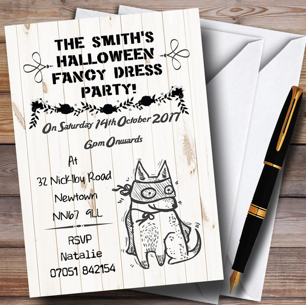 Scary Fancy Dress Personalised Halloween Party Invitations