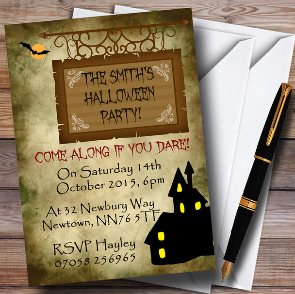 Haunted House Personalised Halloween Party Invitations