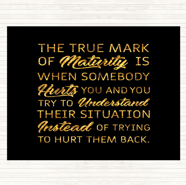 Black Gold True Mark Quote Mouse Mat Pad