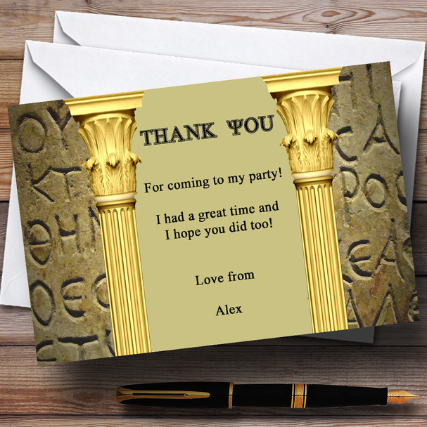 Ancient Greek Greece Toga Personalised Party Thank You Cards
