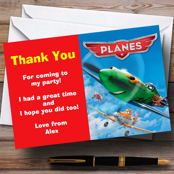 Disney Planes Personalised Children's Birthday Party Thank You Cards