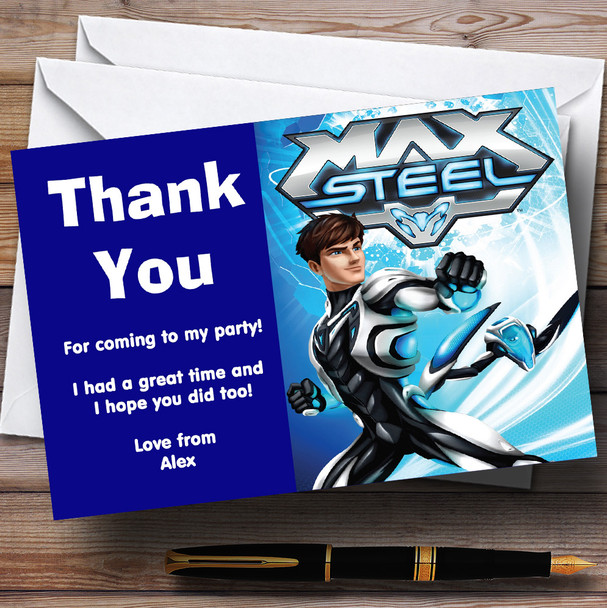 Max Steel Personalised Children's Birthday Party Thank You Cards
