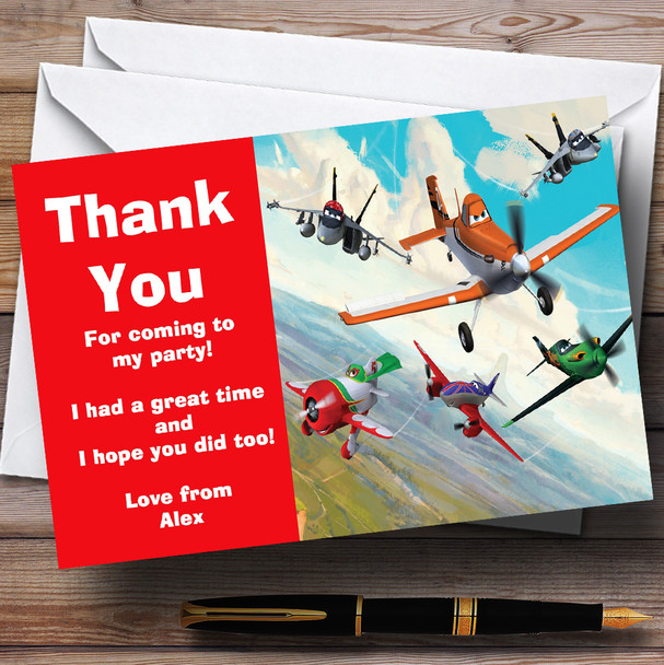 Planes Disney Personalised Children's Birthday Party Thank You Cards