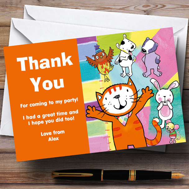 Poppy Cat Personalised Children's Birthday Party Thank You Cards