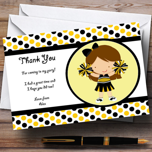 Cheerleading Personalised Birthday Party Thank You Cards