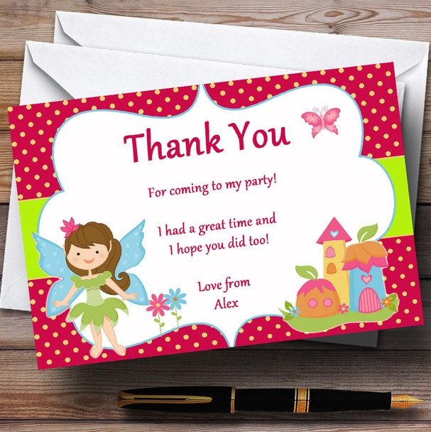 Fairy Pixie Personalised Birthday Party Thank You Cards