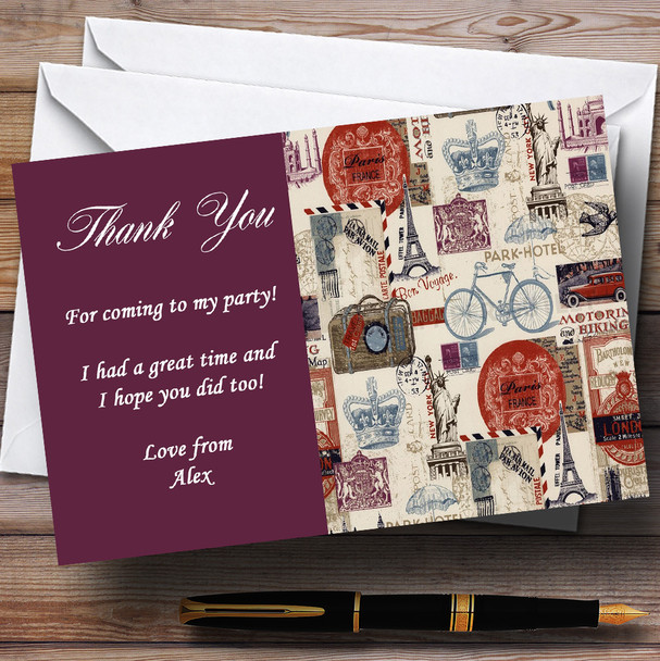 Parisian Chic Paris Personalised Birthday Party Thank You Cards