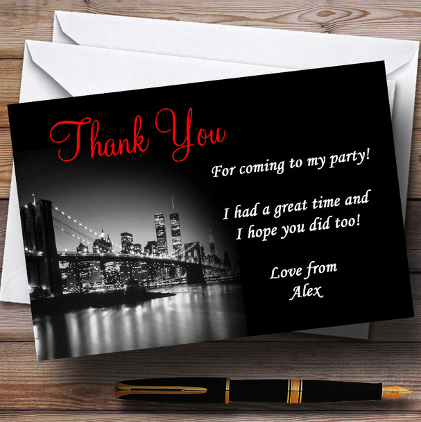New York Personalised Party Thank You Cards