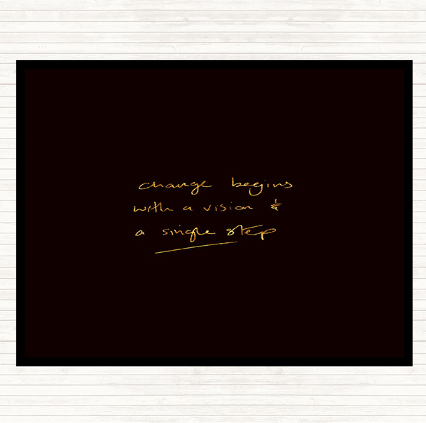 Black Gold Change Simple Step Quote Mouse Mat Pad