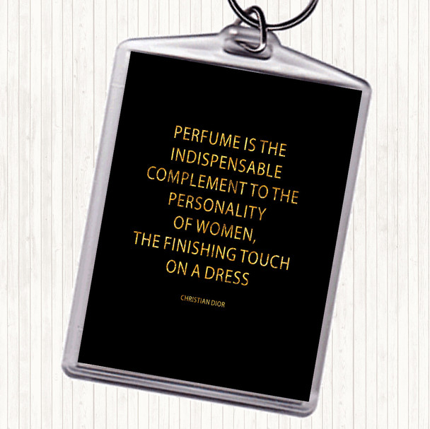 Black Gold Christian Dior Perfume Quote Bag Tag Keychain Keyring