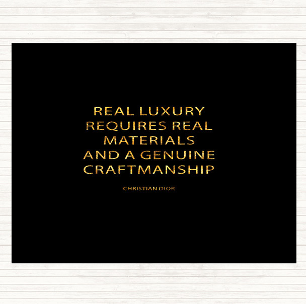 Black Gold Christian Dior Real Luxury Quote Mouse Mat Pad