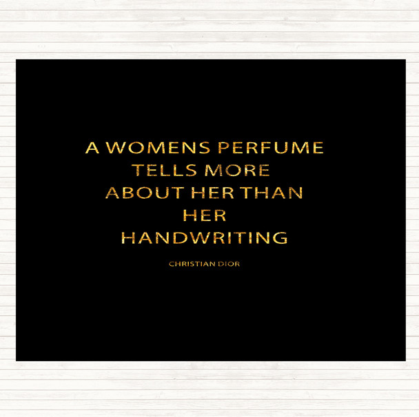 Black Gold Christian Dior Woman's Perfume Quote Mouse Mat Pad