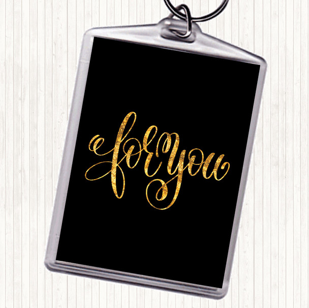Black Gold Christmas For You Quote Bag Tag Keychain Keyring