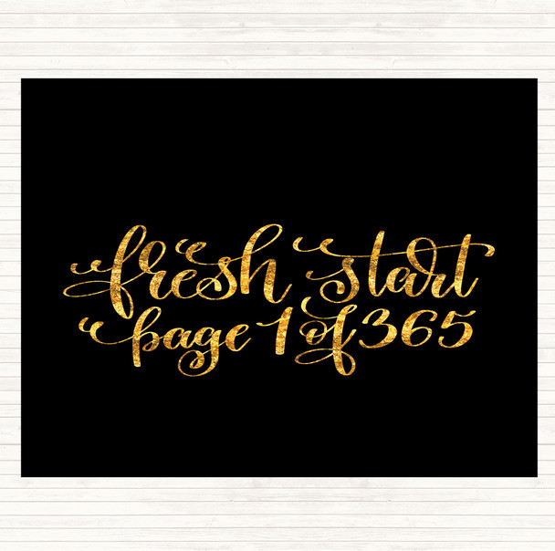 Black Gold Christmas Fresh Start Quote Mouse Mat Pad