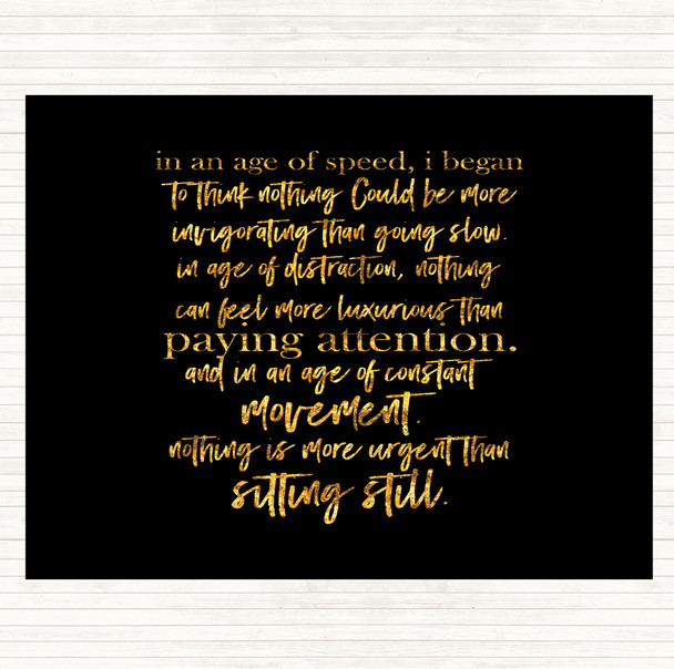 Black Gold Age Of Speed Quote Mouse Mat Pad
