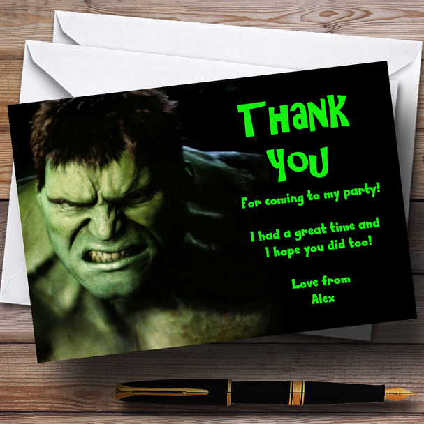 The Incredible Hulk Personalised Children's Party Thank You Cards