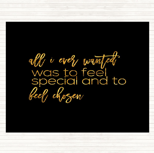 Black Gold All I Wanted Quote Dinner Table Placemat